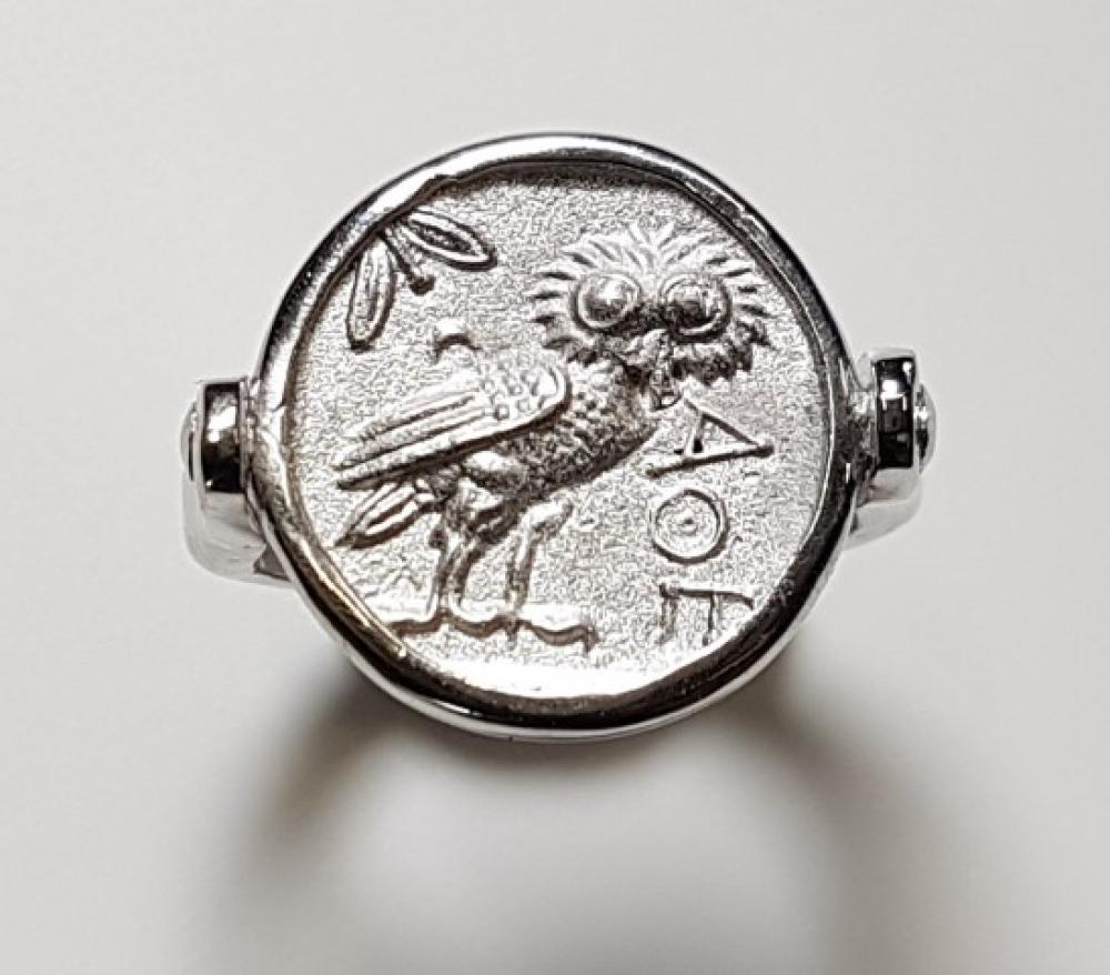 Anello con moneta Greca Tetradracma  cod. 001